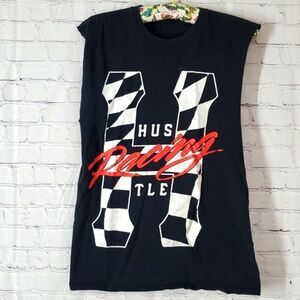 Vintage 90s Cutoff Hustle Racing Hotrod Racetrack Mens Size Small